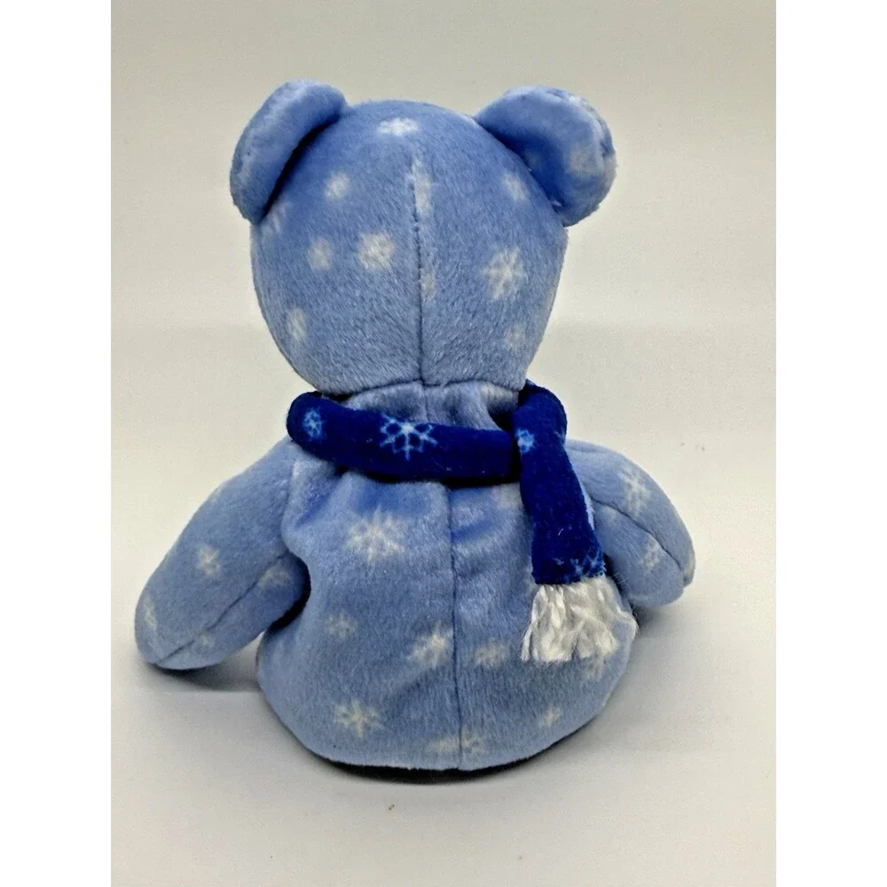 TY Beanie Baby Holiday Teddy 1999 Ice Blue Snowflake Bear Rare No Tags Plush